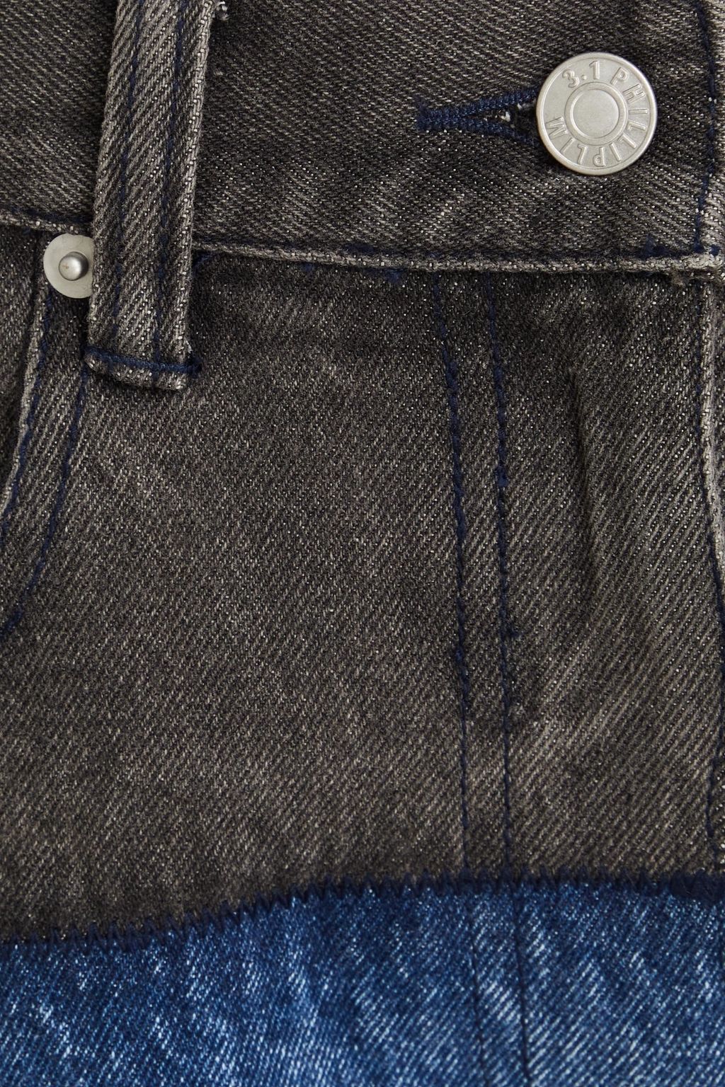 3.1 PHILLIP LIM جينز بأرجل مستقيمة وخصر عالٍ بلونين