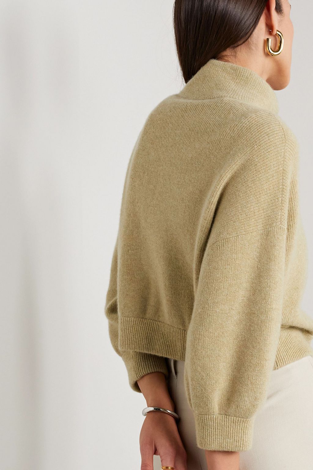 AKRIS Cropped ribbed cashmere sweater
