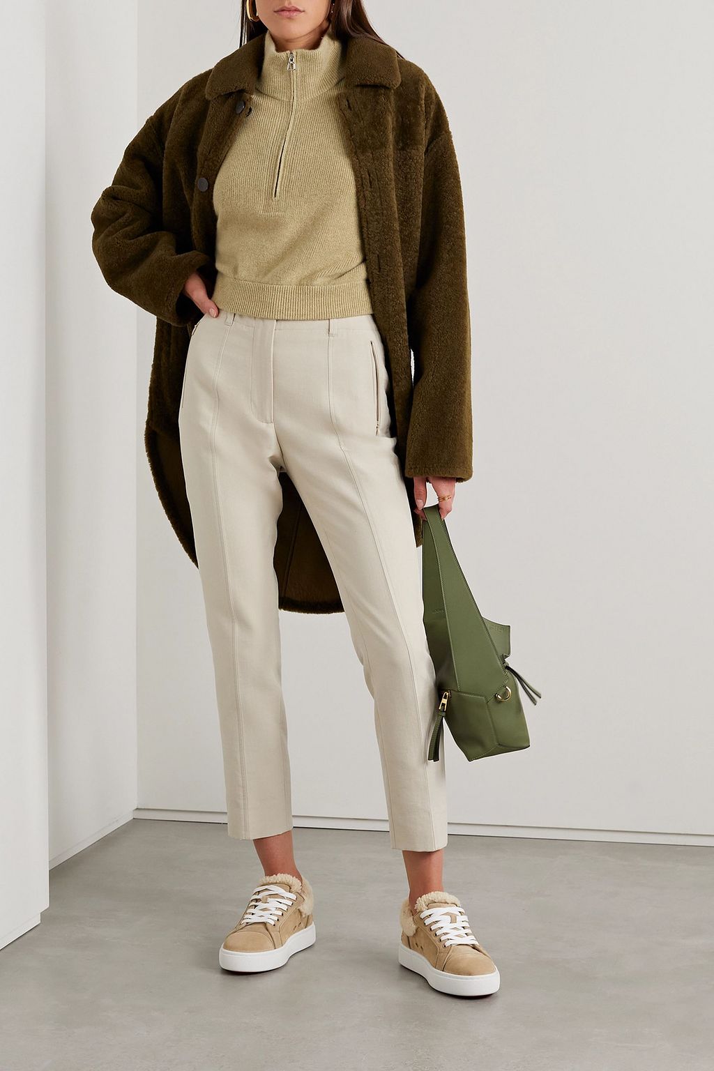AKRIS Cropped ribbed cashmere sweater