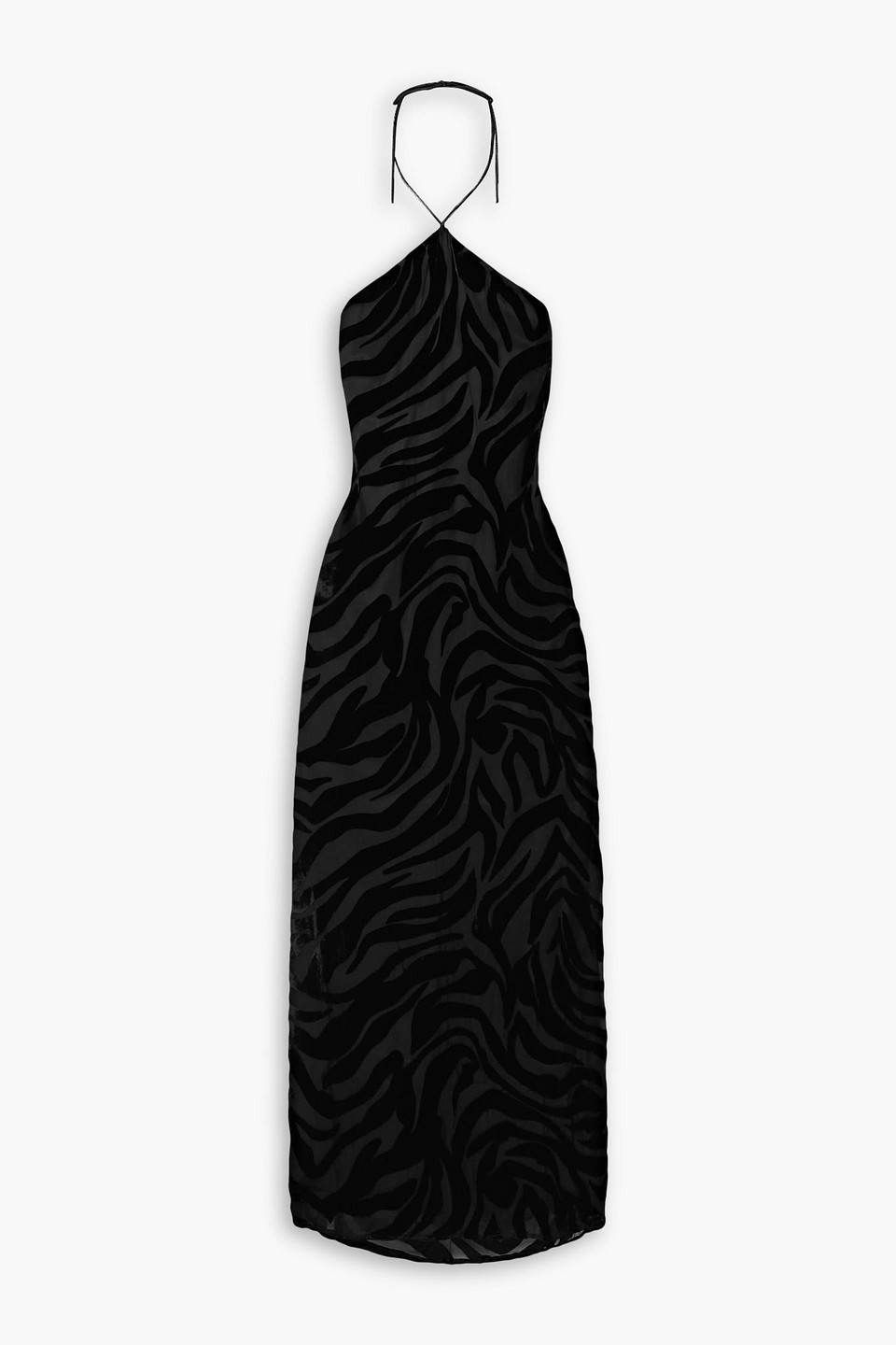 ANINE BING LEANNE DEVORÉ-VELVET HALTERNECK MAXI DRESS