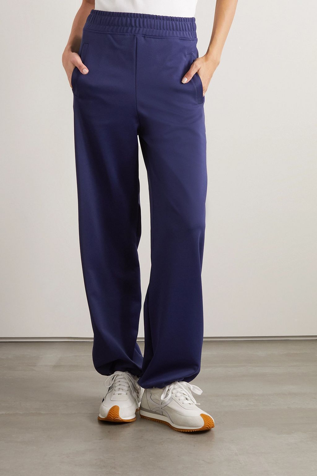 JW ANDERSON + Run Hany embroidered stretch-jersey straight-leg track pants
