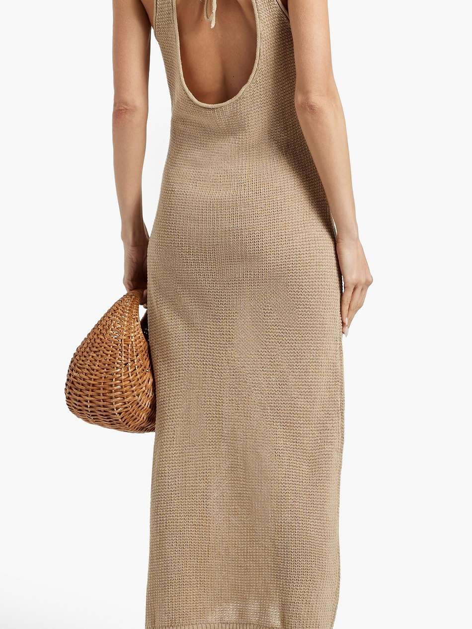 cutout linen maxi dress