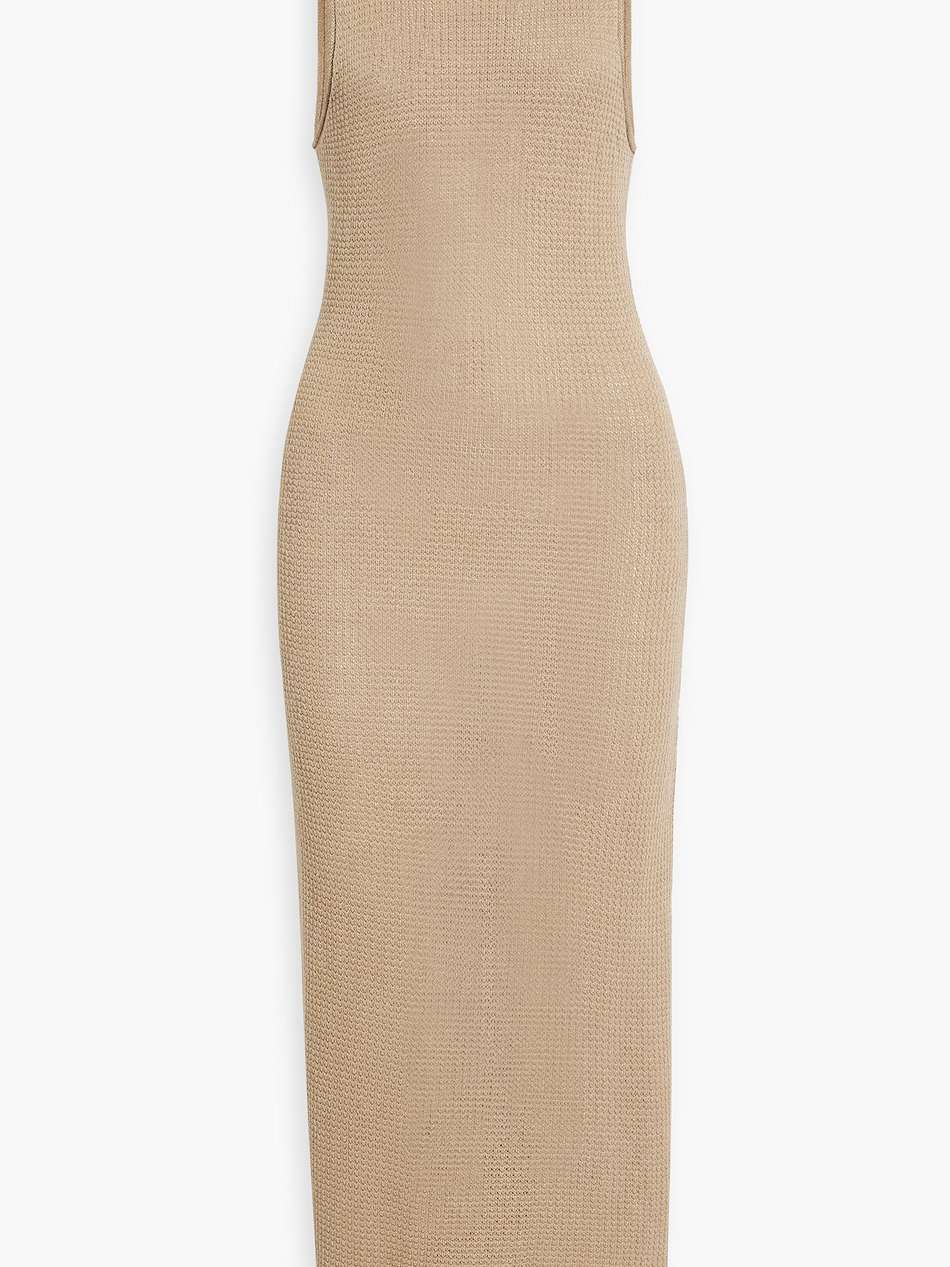 cutout linen maxi dress