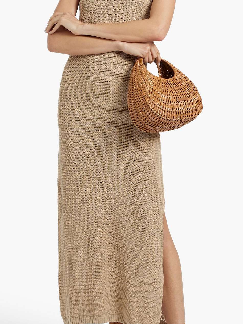 cutout linen maxi dress