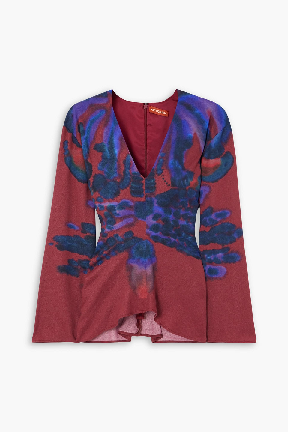 Altuzarra Karavi Printed Crepe Blouse In Claret