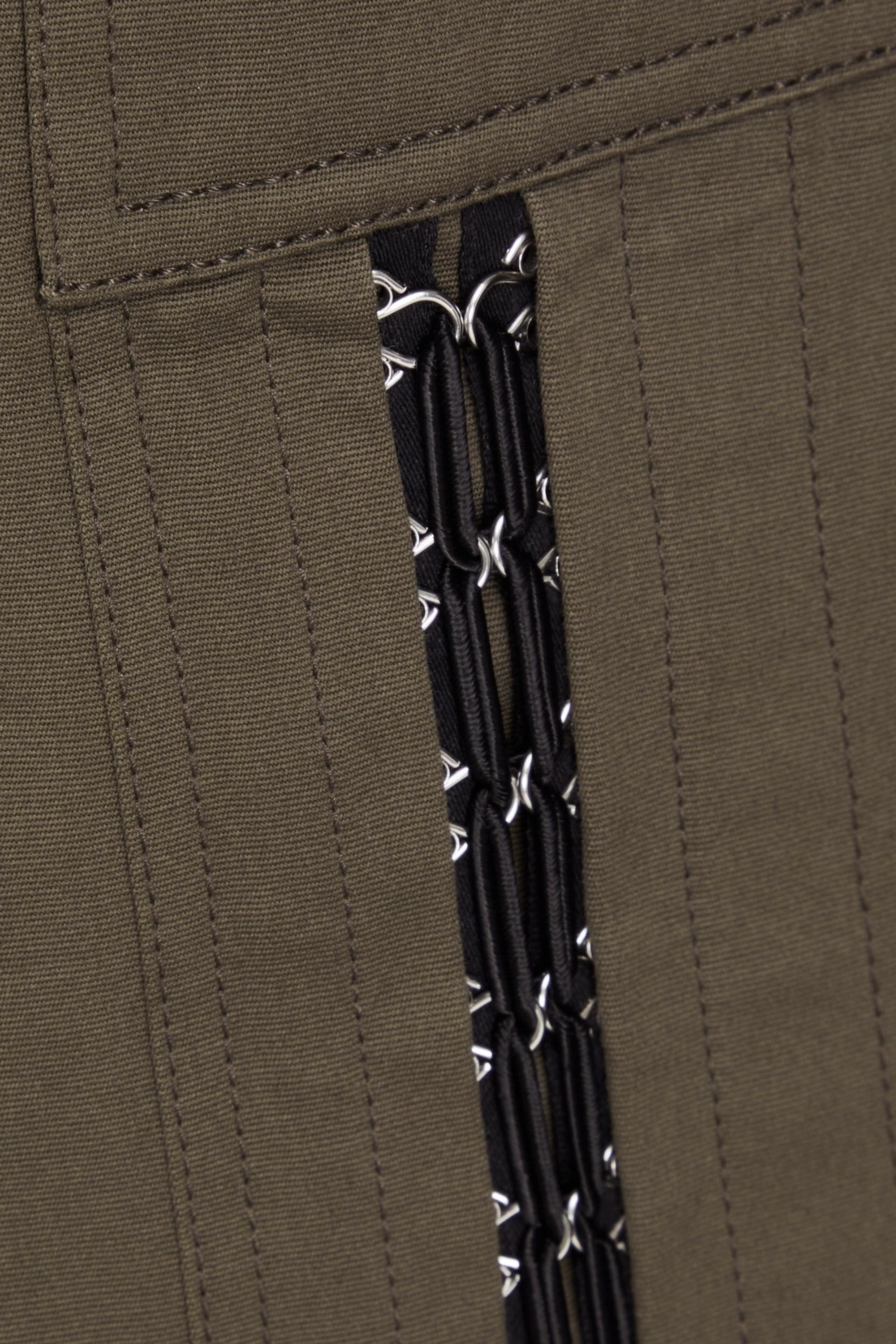 3.1 Phillip Lim Belted lace-up cotton-gabardine skirt thumbnail