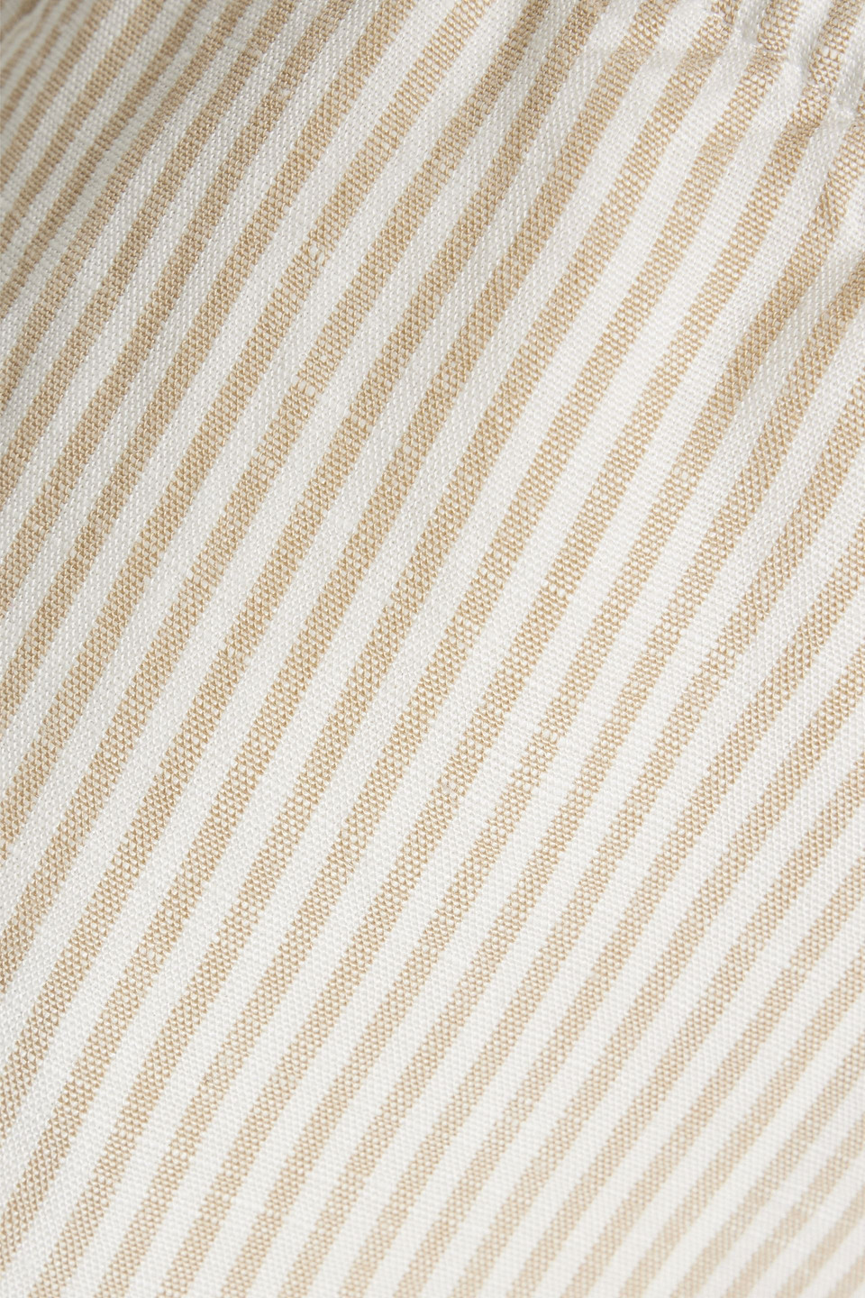 Shop Onia Striped Linen And Lyocell-blend Wide-leg Pants In Beige