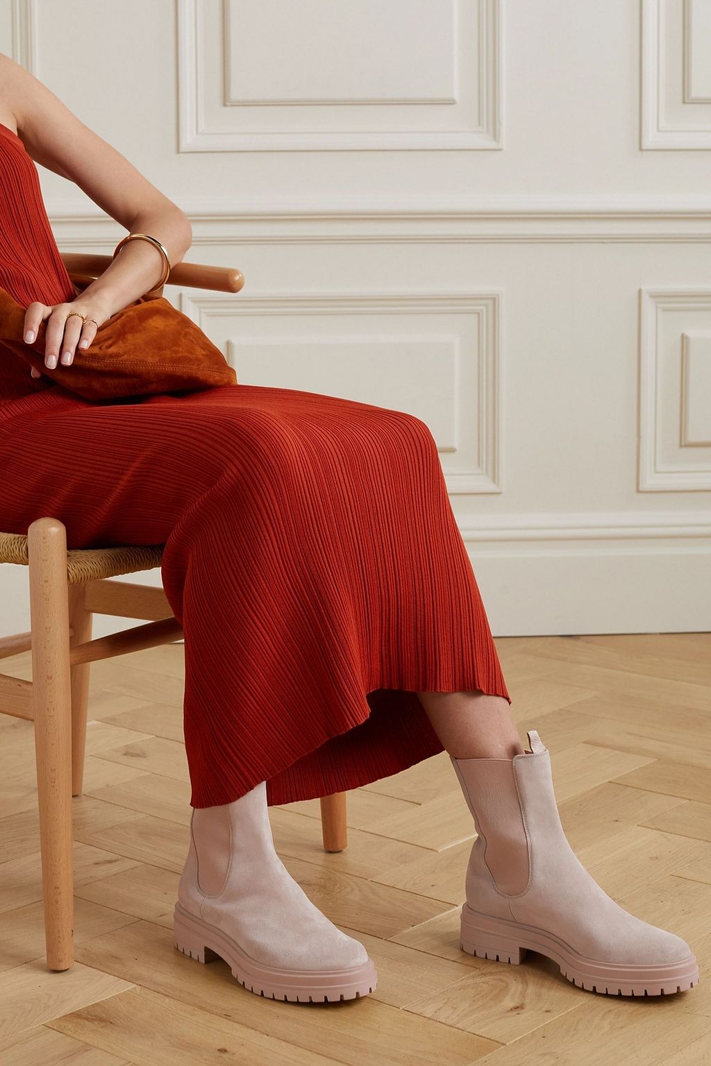 GIANVITO ROSSI Chester Chelsea Boots aus Veloursleder
