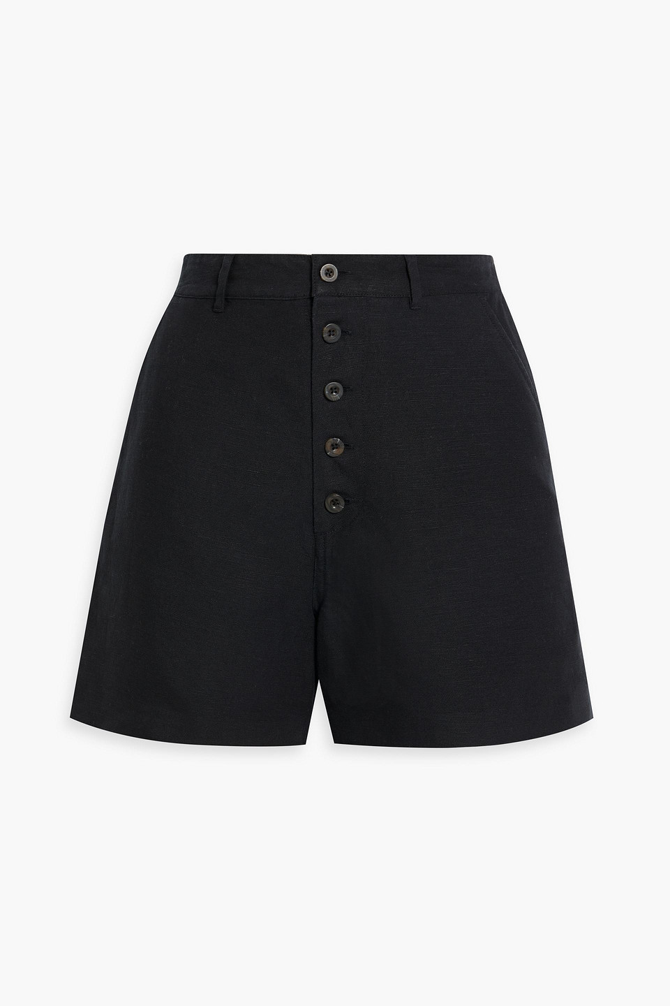 Onia Linen And Lyocell-blend Shorts In Black