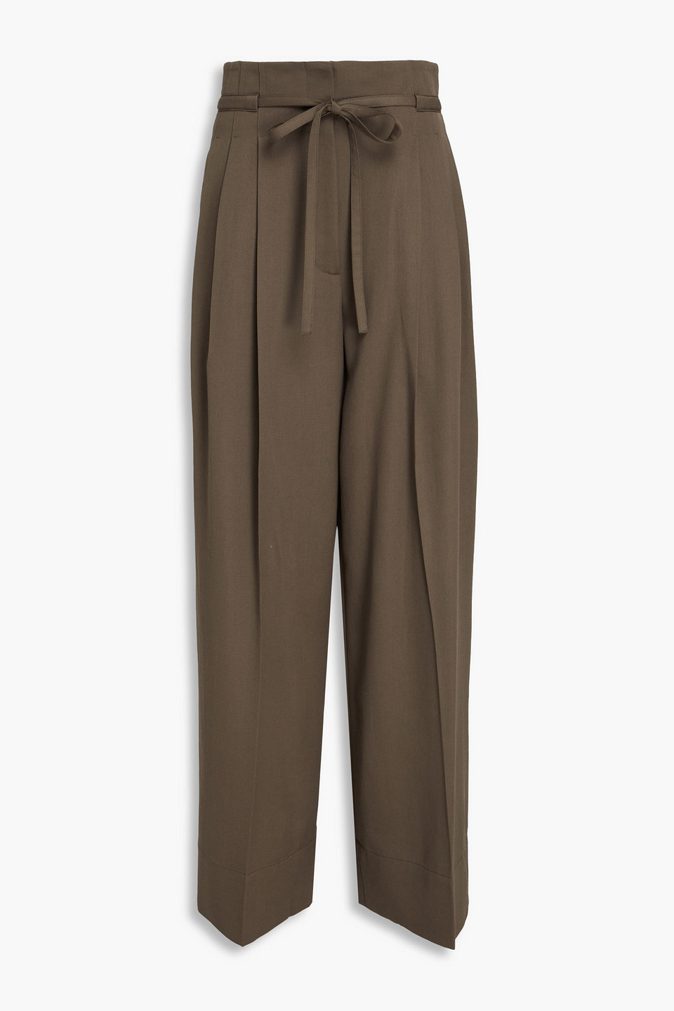 3.1 Phillip Lim Pleated Wool-twill Wide-leg Pants In Army Green