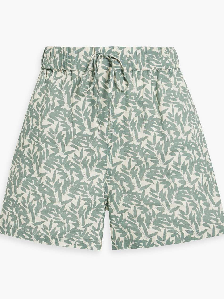 printed linen and cotton-blend shorts