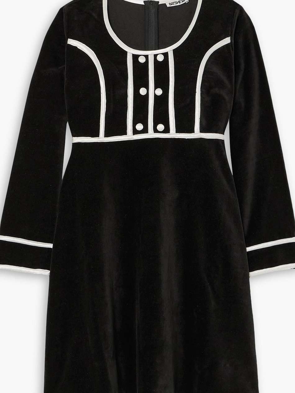 mason satin-trimmed velvet mini dress