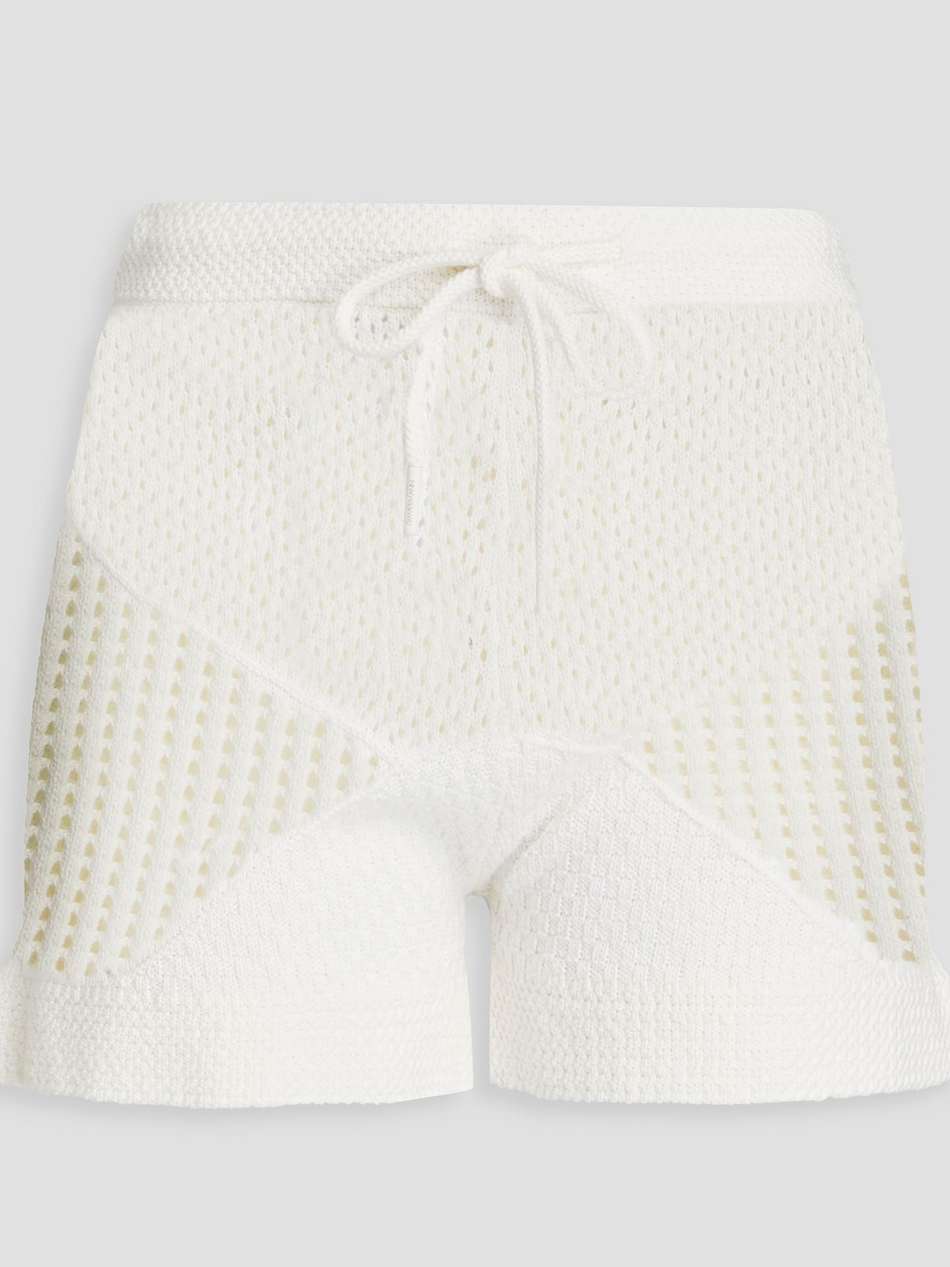 crochet-knit cotton shorts