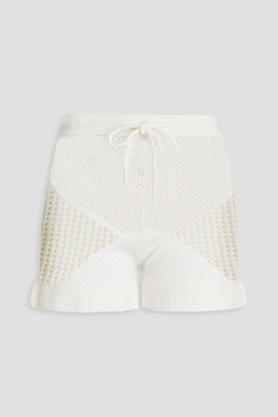 Zimmermann Crochet-knit Cotton Shorts In Weiss