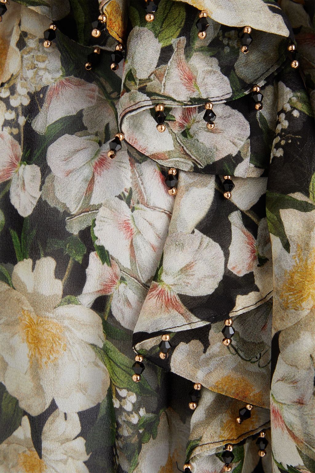ZIMMERMANN Bead-embellished floral-print chiffon blouse
