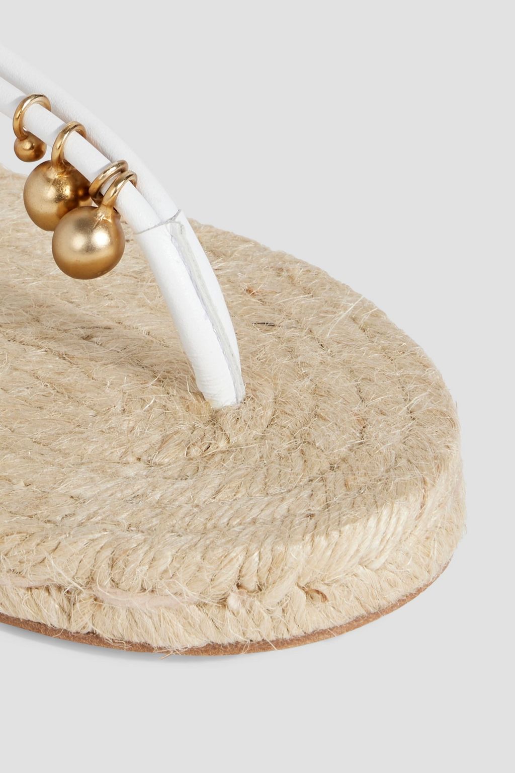 ALTUZARRA Bead-embellished leather espadrille sandals