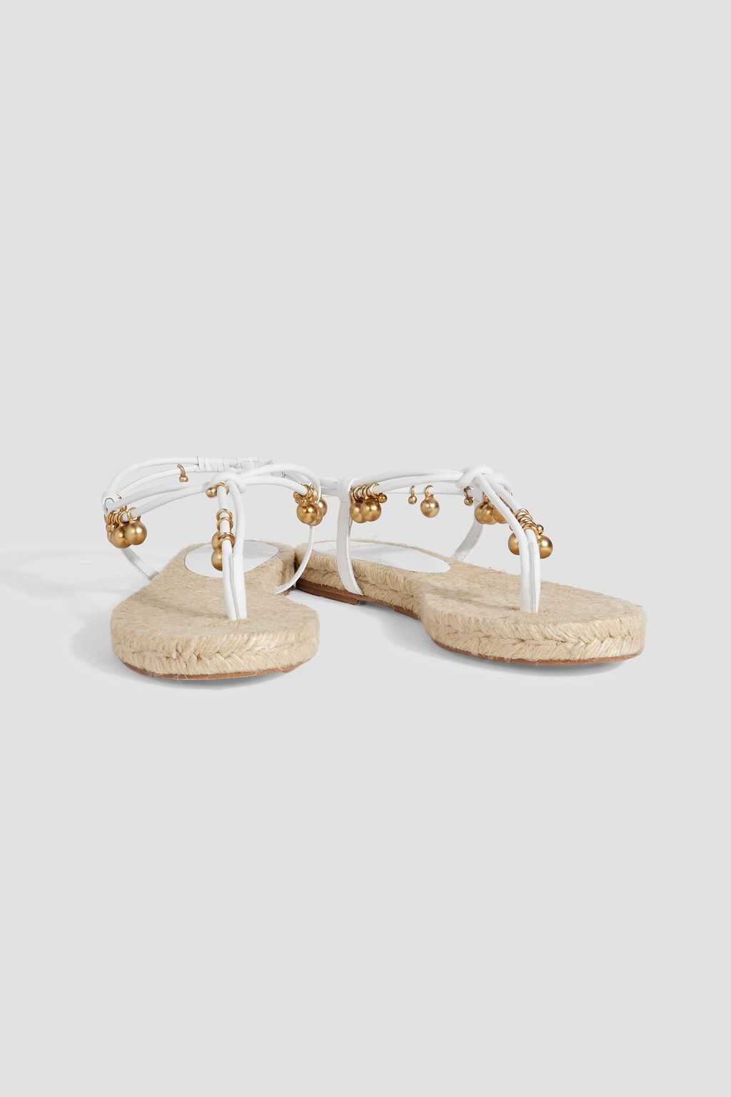 ALTUZARRA Bead-embellished leather espadrille sandals
