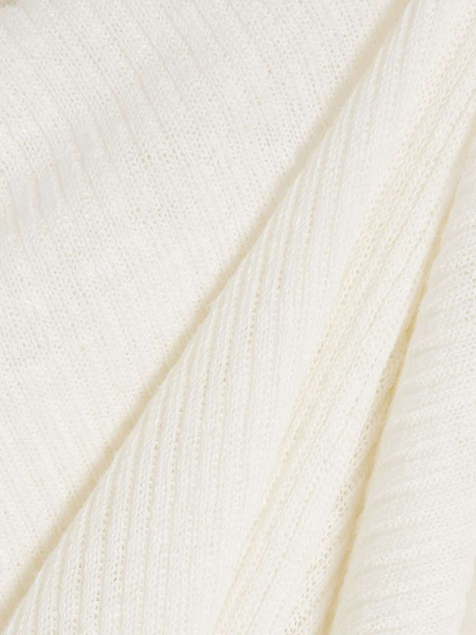ribbed linen-blend midi dress