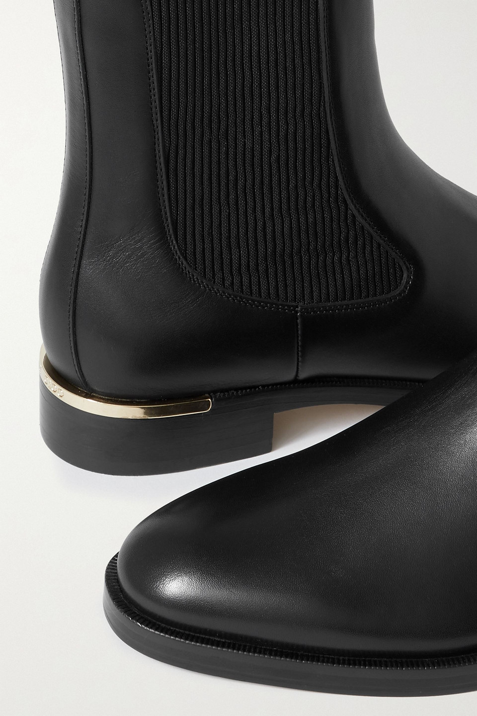Jimmy Choo Thessaly Leather Chelsea Boots In Black