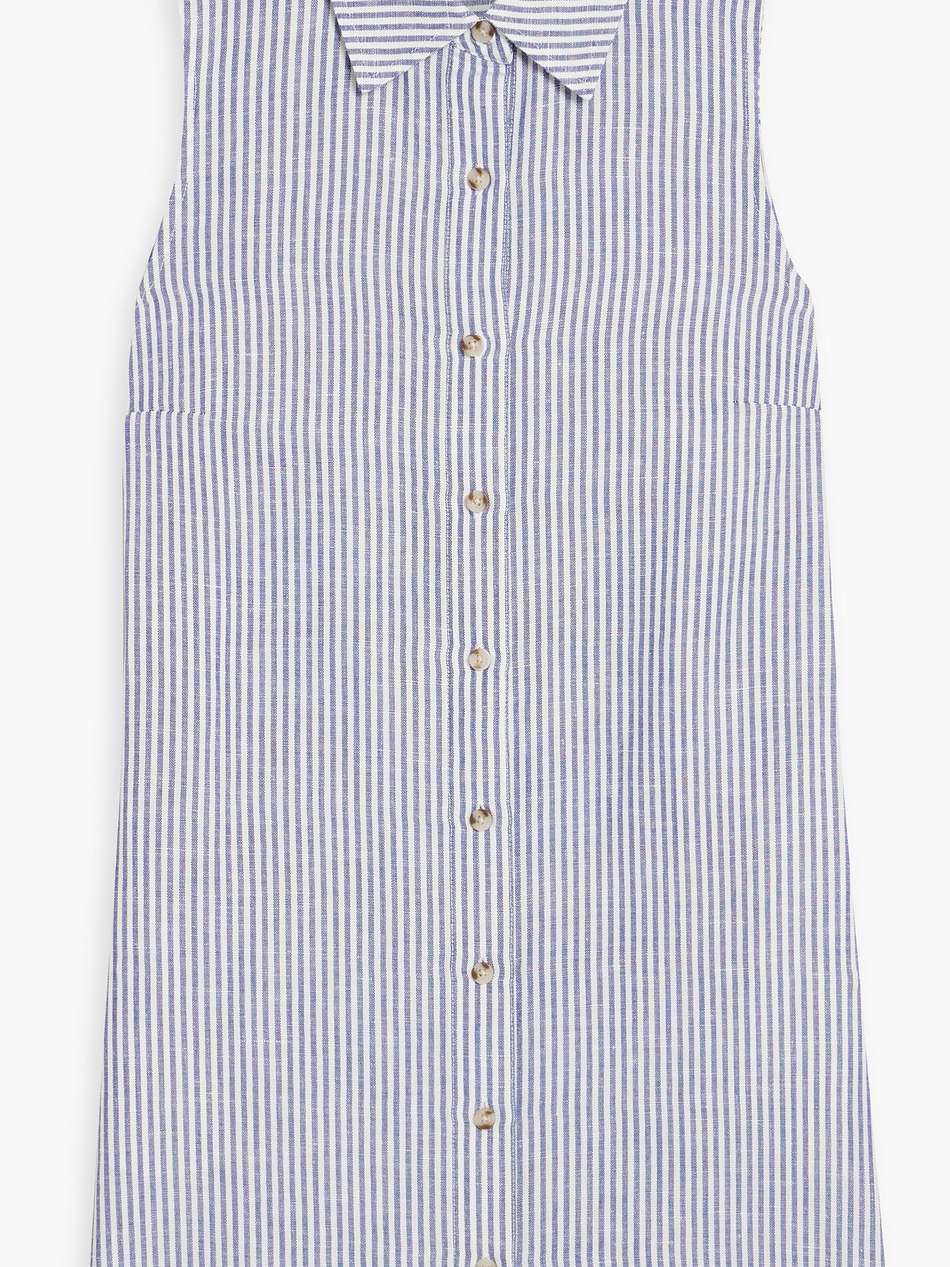 striped linen and lyocell-blend mini shirt dress