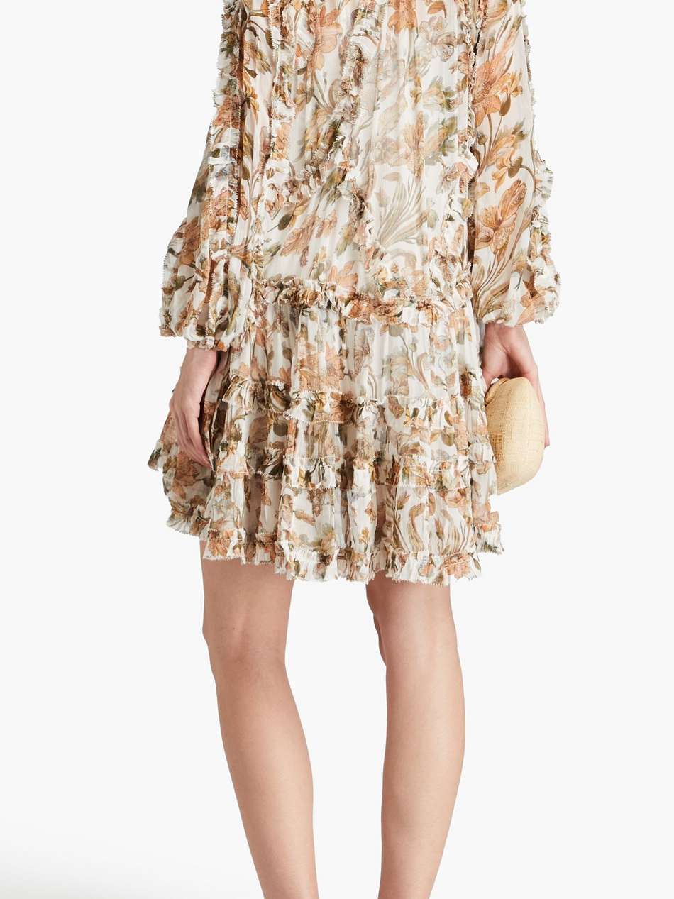 floral-print crepon mini dress
