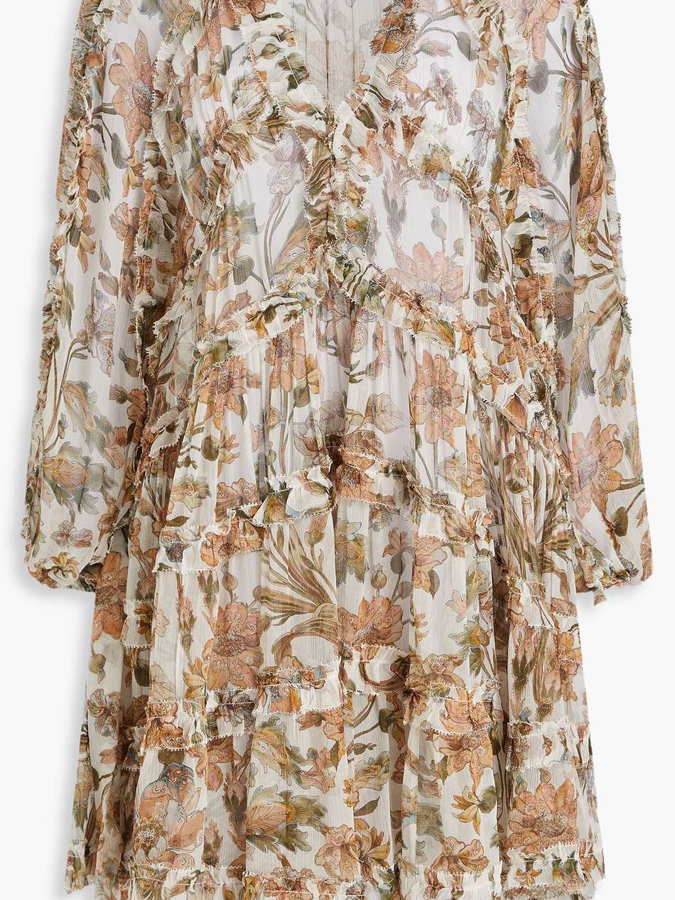 floral-print crepon mini dress