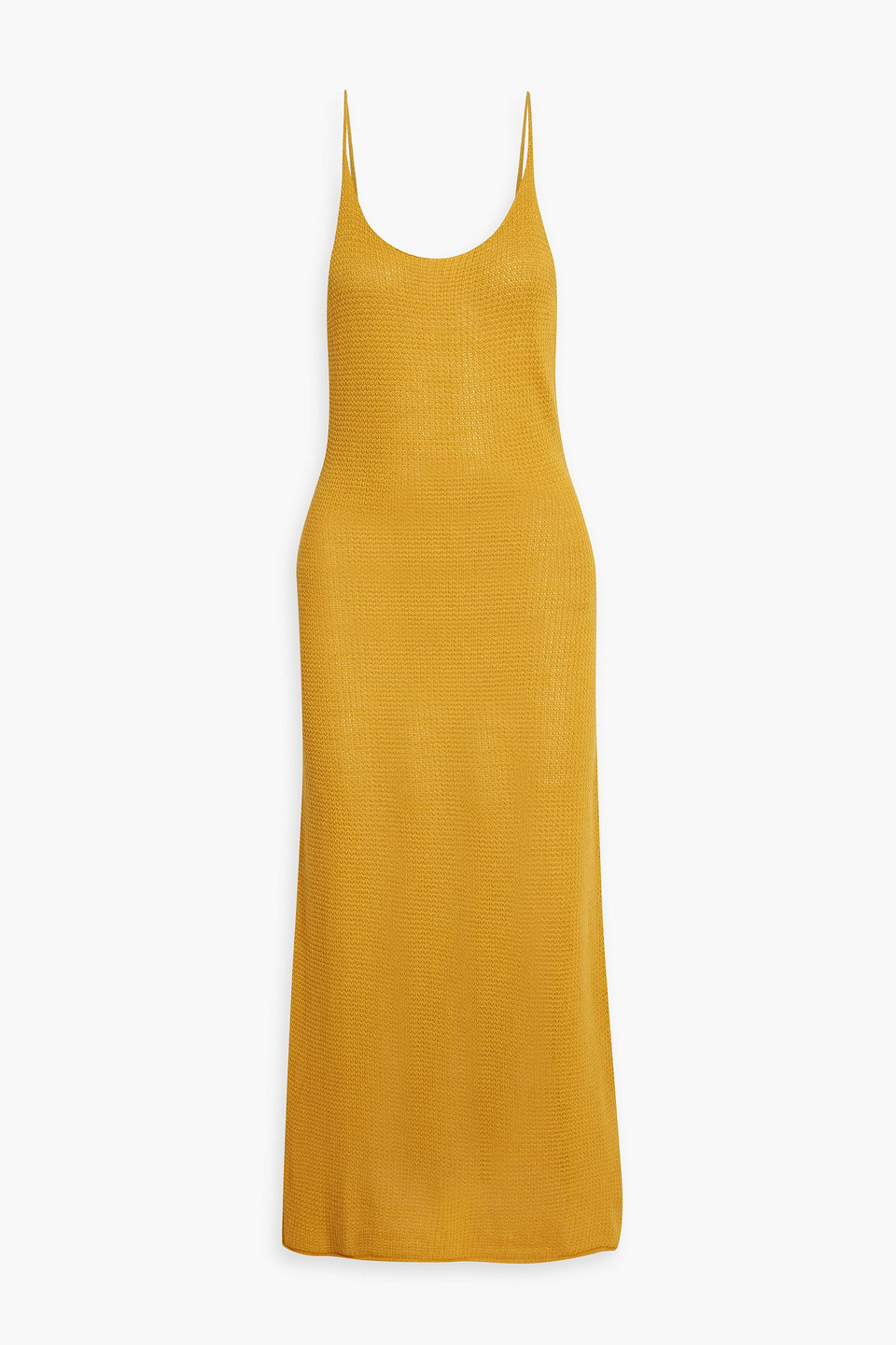 Shop Onia Linen Midi Dress In Saffron