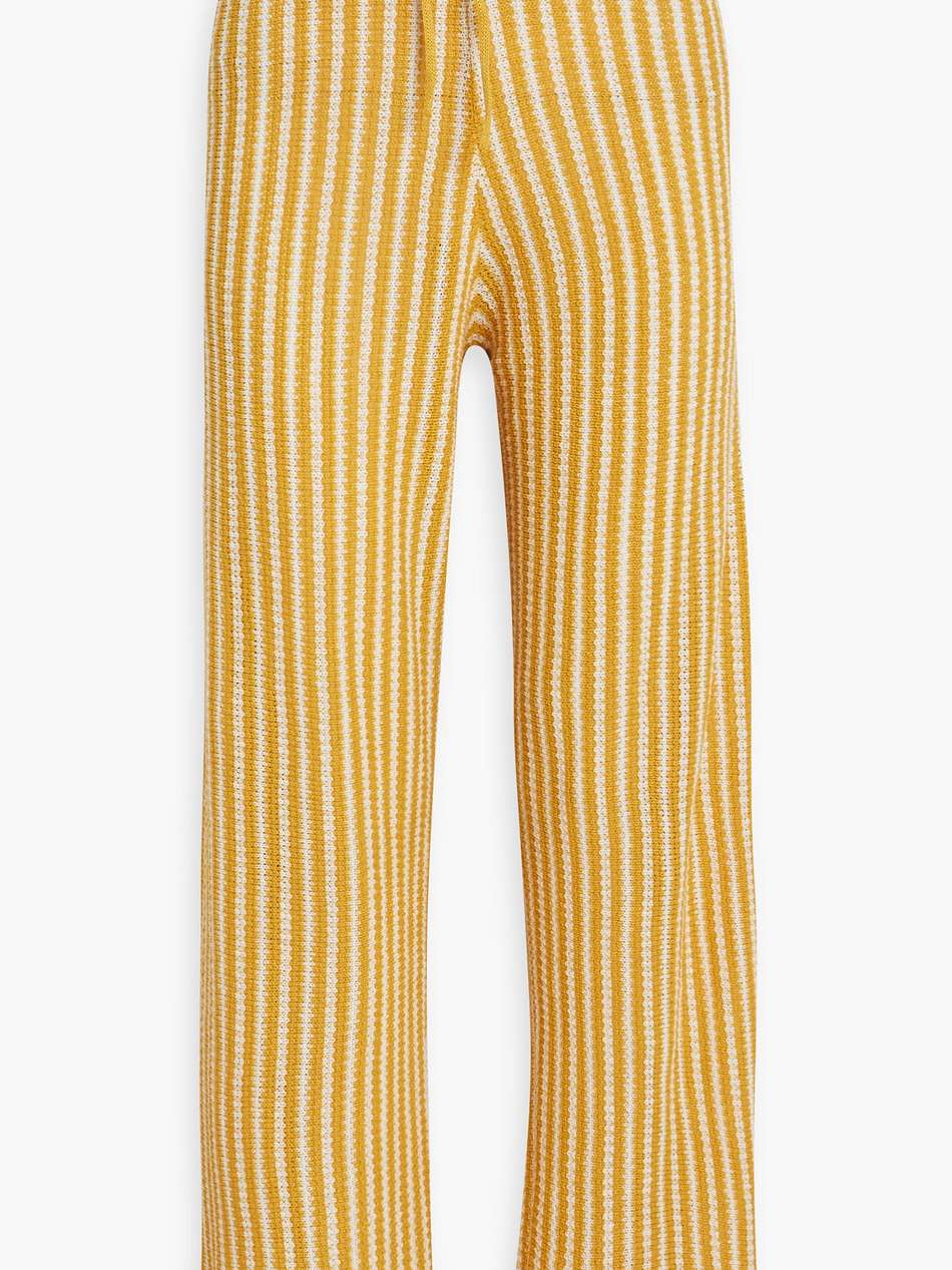 striped linen wide-leg pants