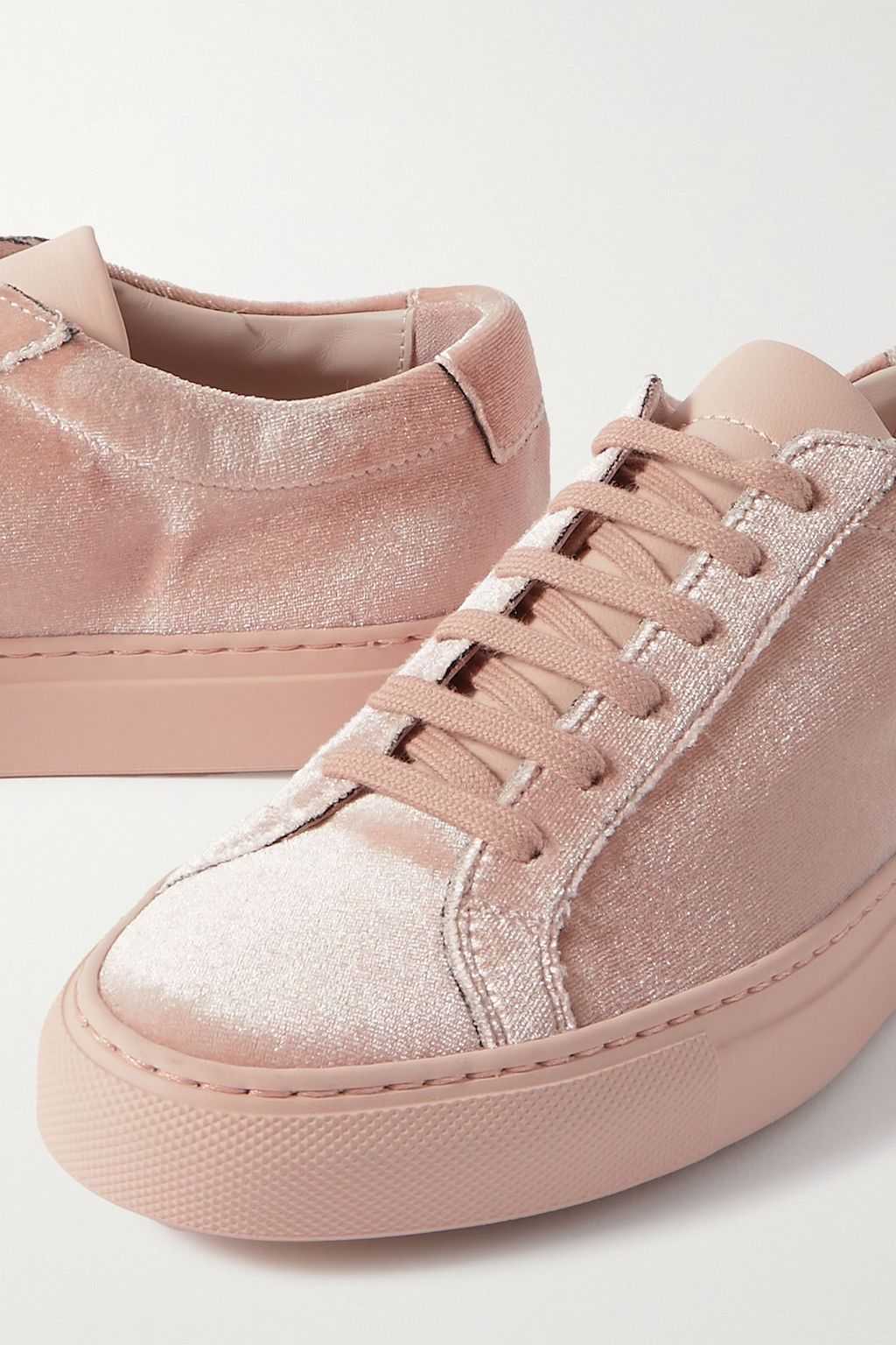 WOMAN BY COMMON PROJECTS Achilles leather-trimmed velvet sneakers