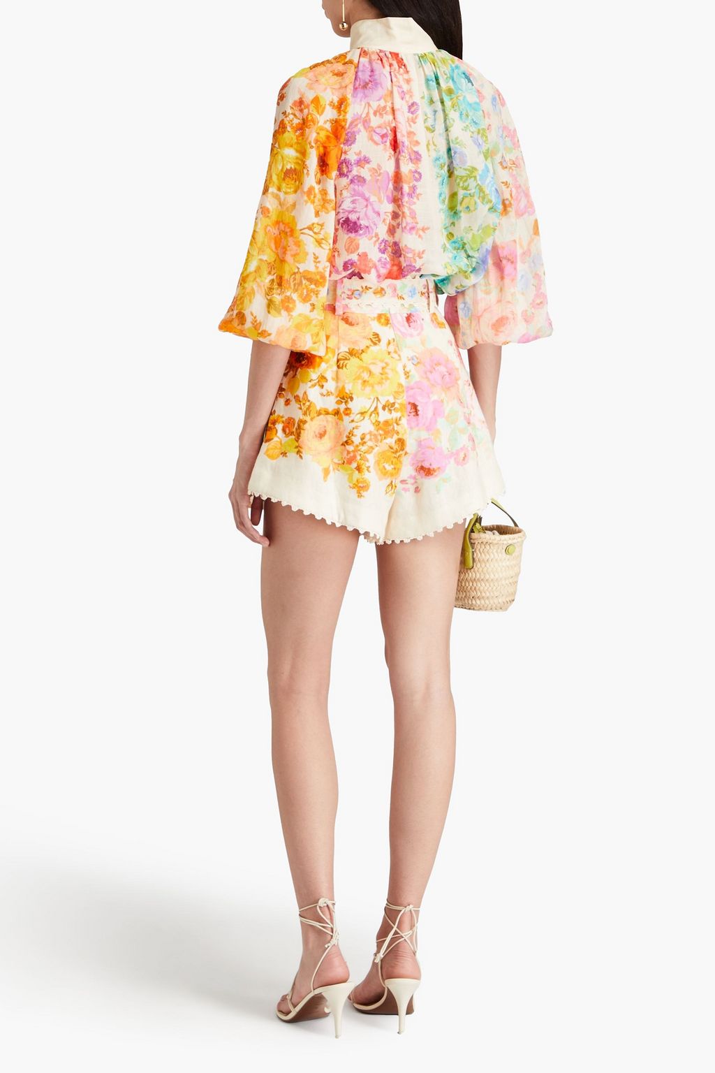 ZIMMERMANN Floral-print ramie blouse