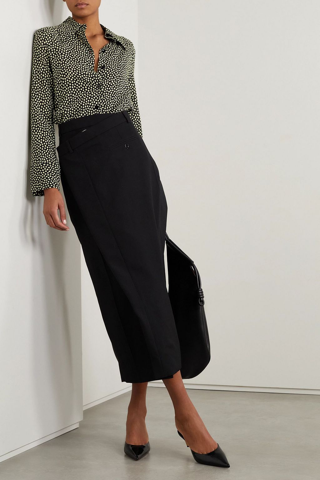 PROENZA SCHOULER قميص من الكريب بتصميم فضفاض مزين بنقشة البولكا دوت