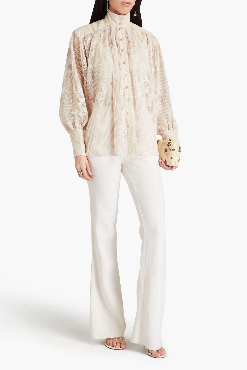 ZIMMERMANN Pleated lace blouse