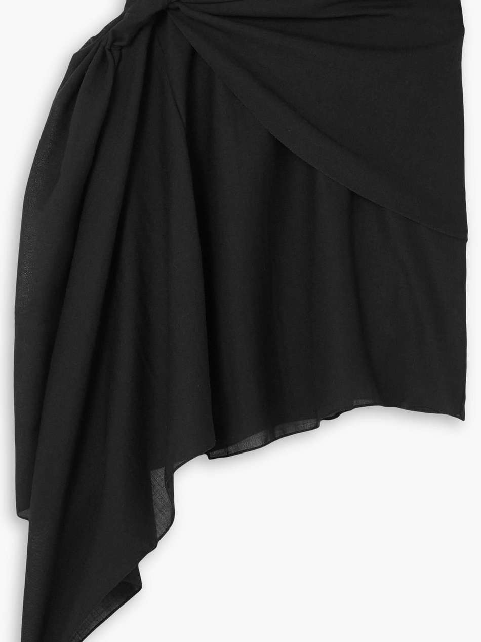 asymmetric draped wool-blend mini skirt
