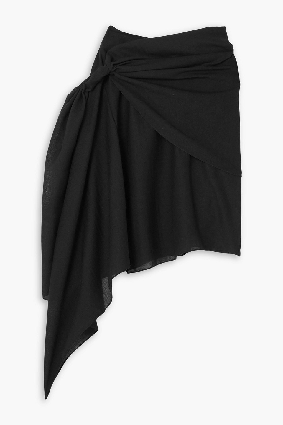 Supriya Lele Asymmetric Draped Wool-blend Mini Skirt In Black