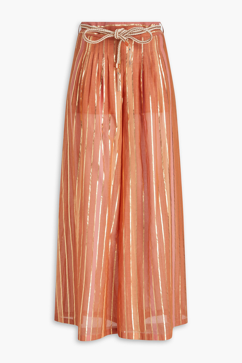 Zimmermann Striped Drawstring Trousers In Tan