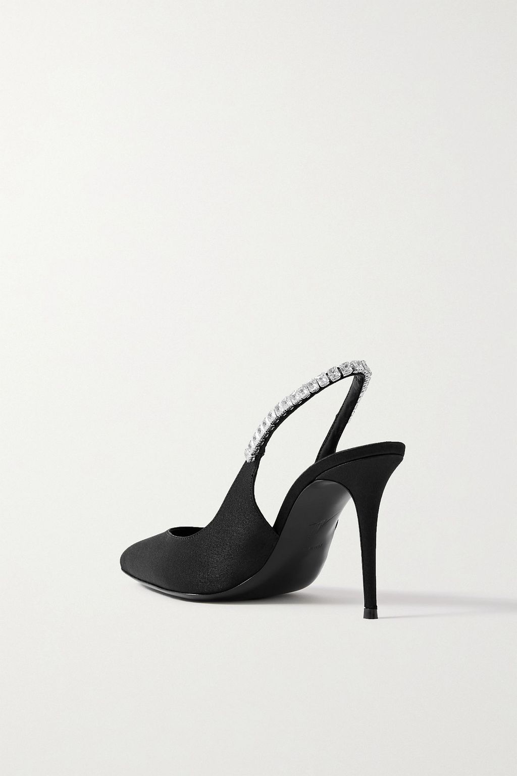GIUSEPPE ZANOTTI Slingback-Pumps aus Satin mit Kristallen