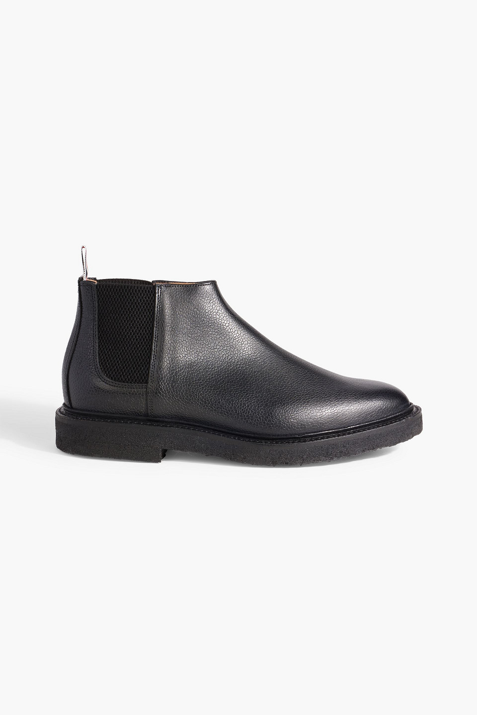 Thom Browne Pebbled-leather Chelsea Boots In Black