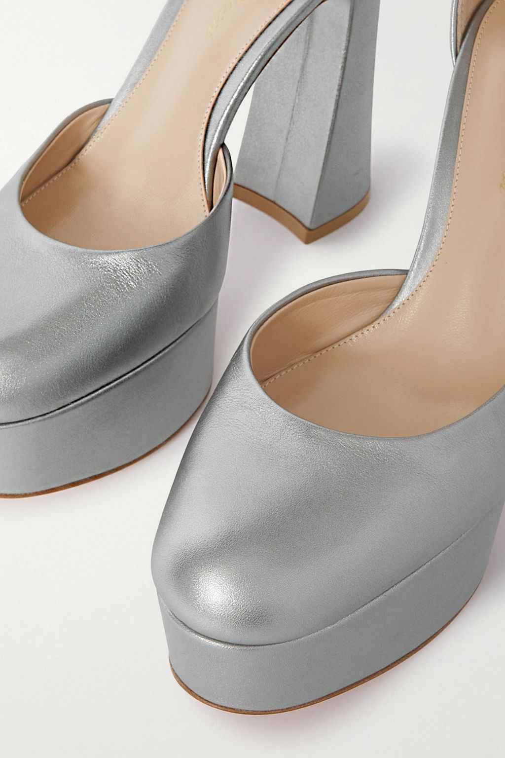 GIANVITO ROSSI Holly 120 metallic leather platform pumps