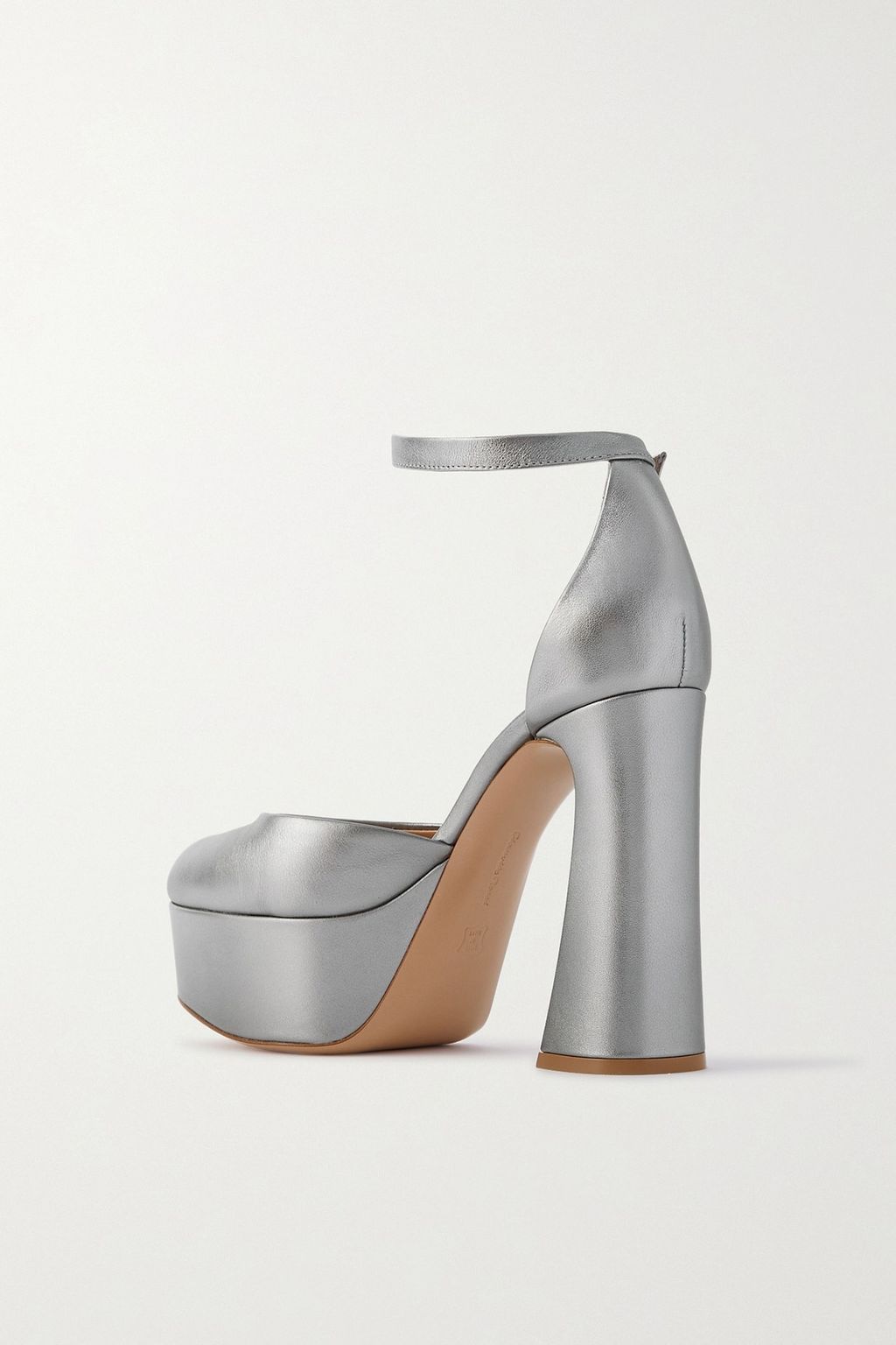 GIANVITO ROSSI Holly 120 metallic leather platform pumps