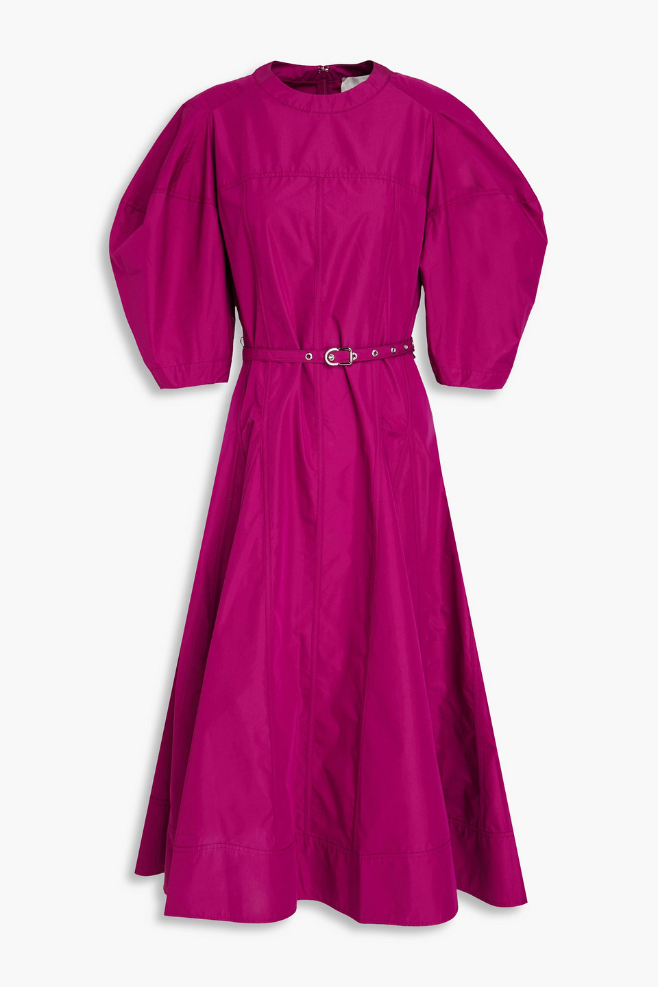 3.1 Phillip Lim Belted Cotton-blend Poplin Midi Dress In Magenta