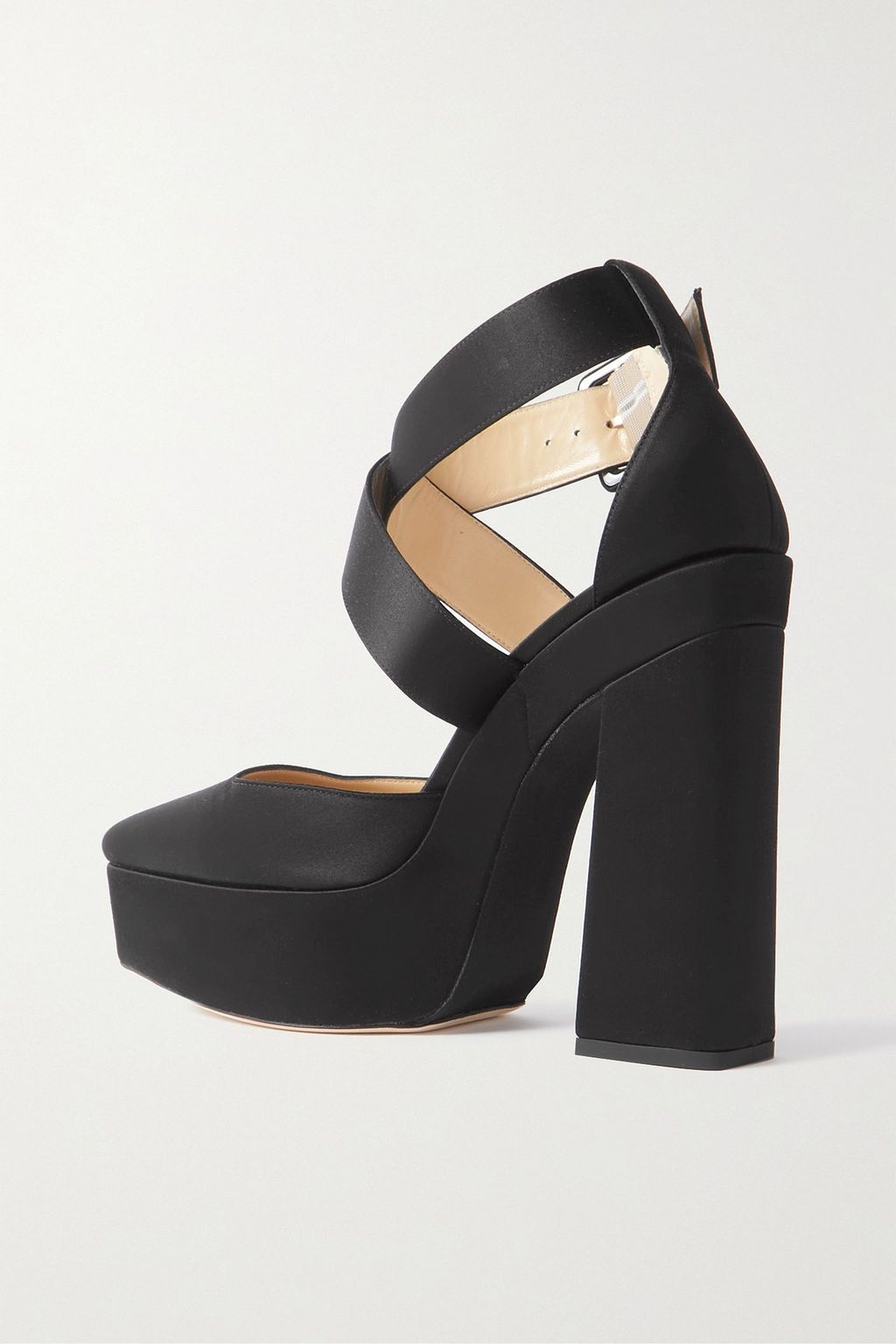 JIMMY CHOO Gian 140 satin platform pumps
