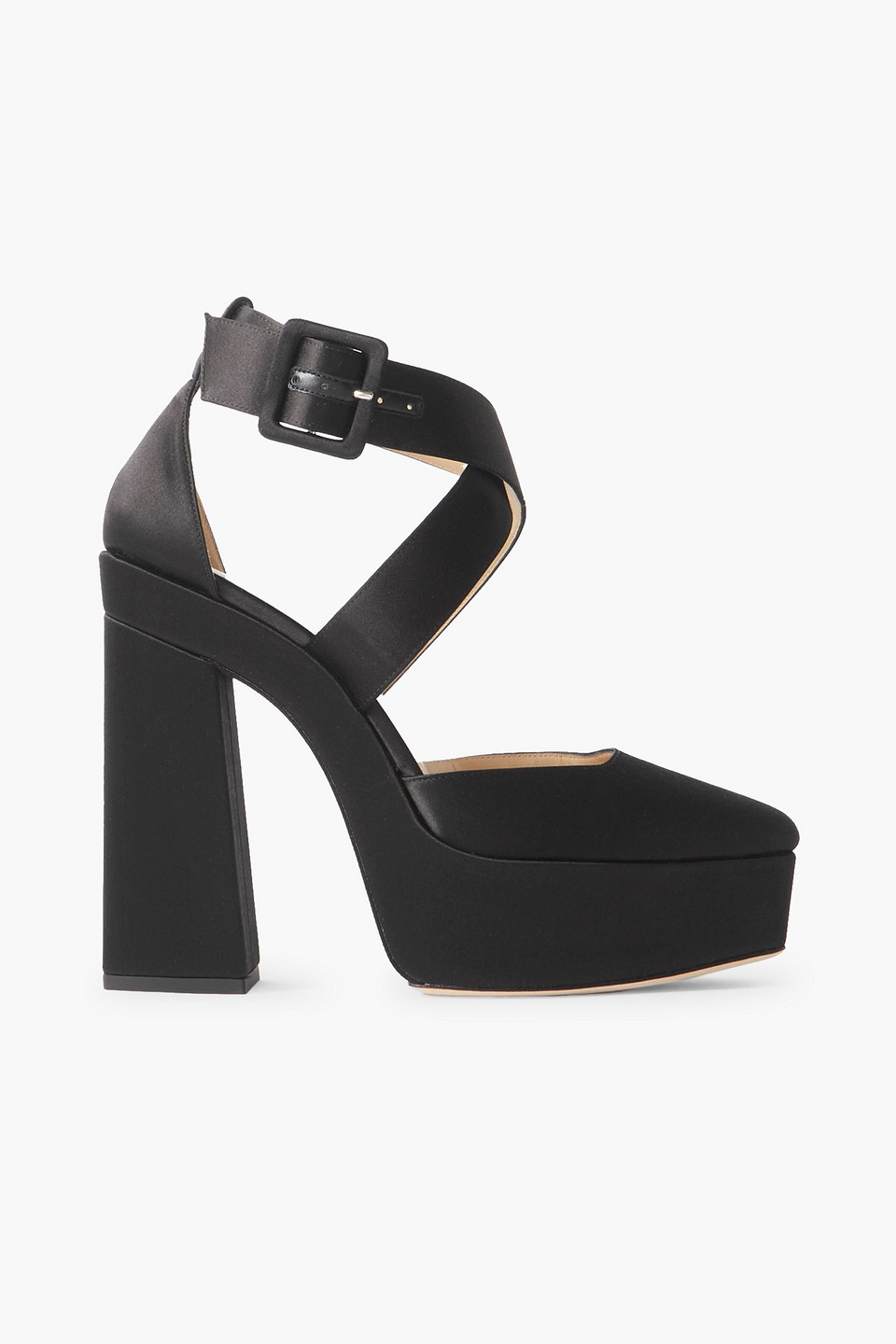 Jimmy Choo Gian 140 Platform Leather Pumps In Black