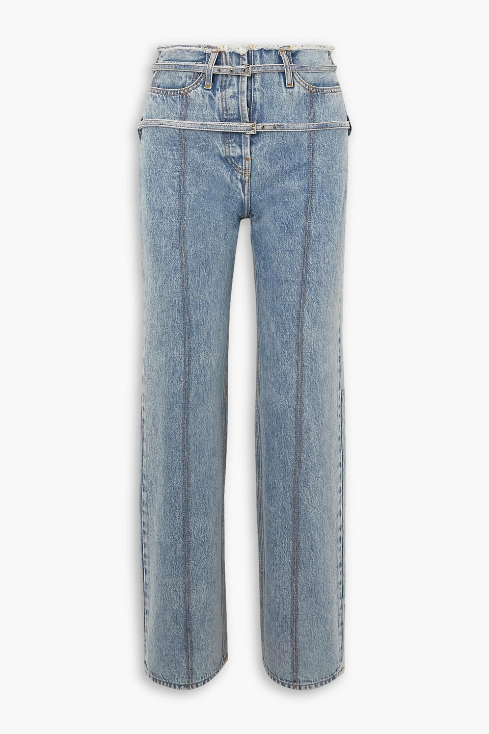 Jacquemus Le De Nîmes Caraco Belted High-rise Wide-leg Organic Jeans In Mid Denim