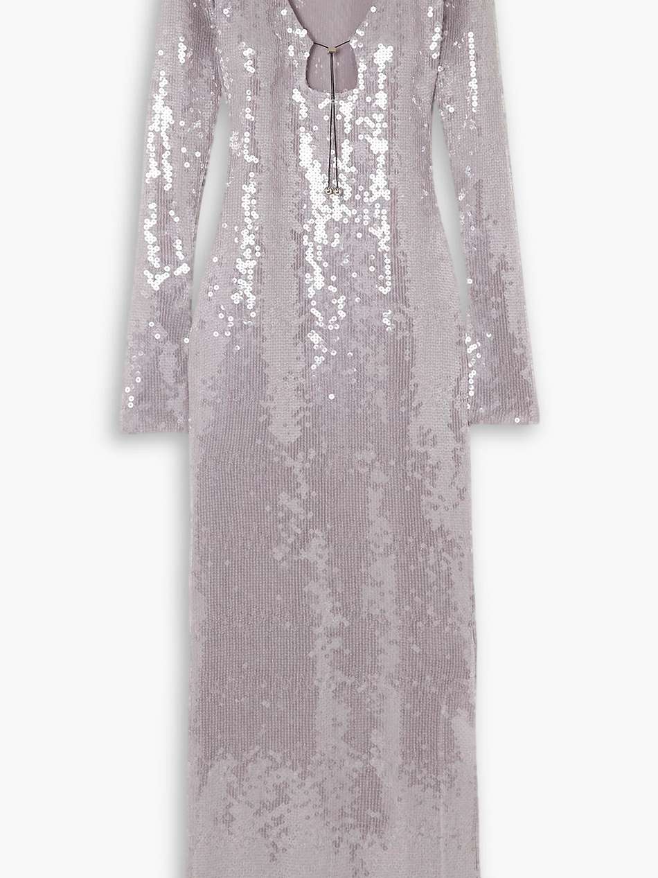 solaria sequined stretch-tulle maxi dress