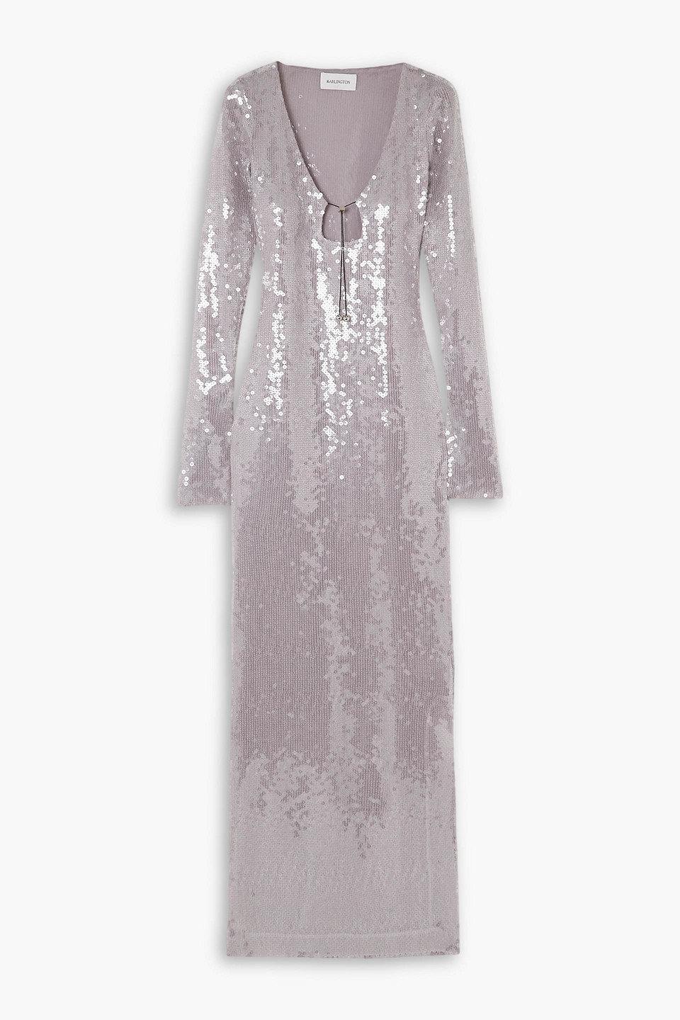 16arlington Solaria Sequined Stretch-tulle Maxi Dress In Lilac