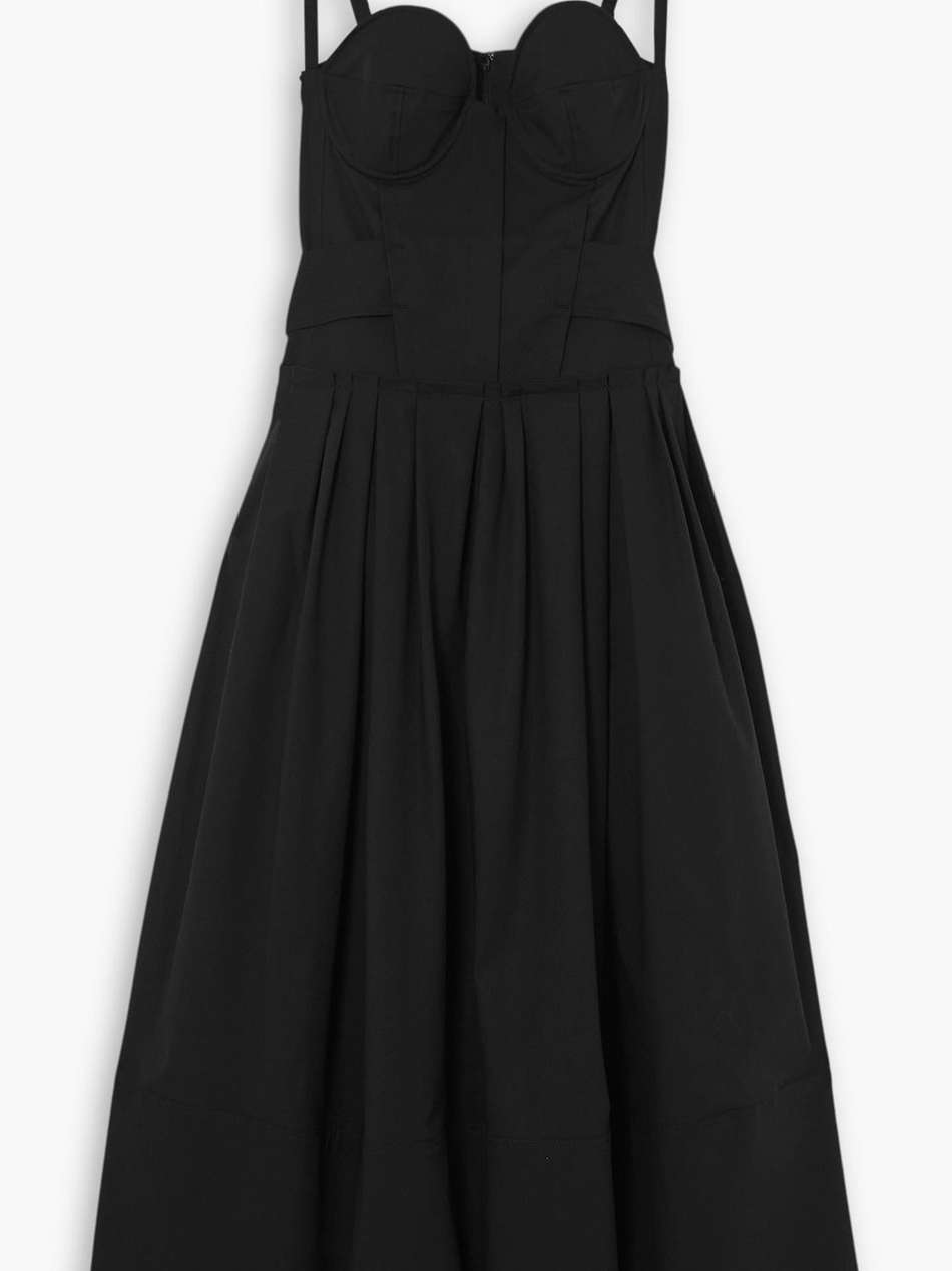 cotton-blend poplin midi dress