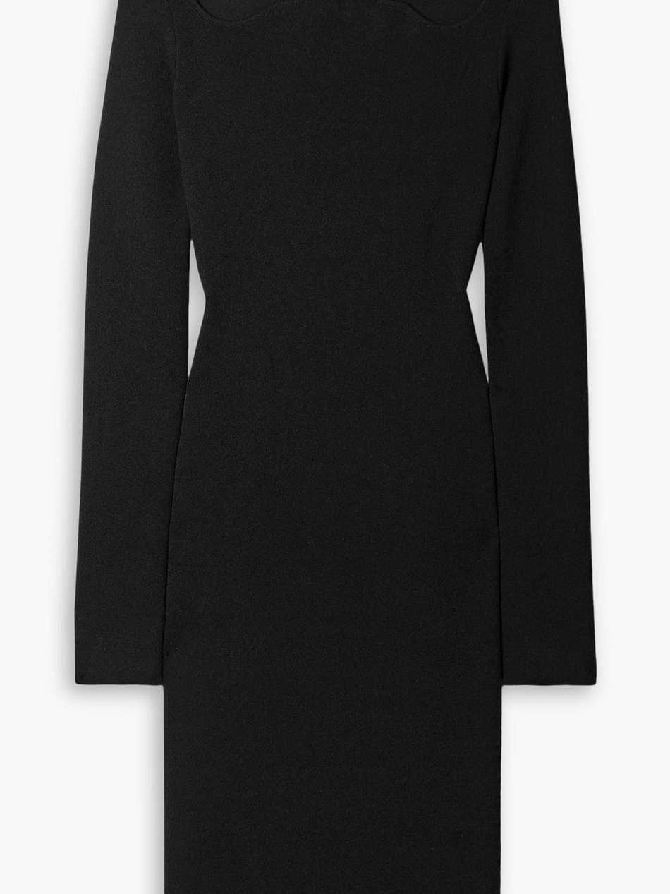 bouclé-knit midi dress