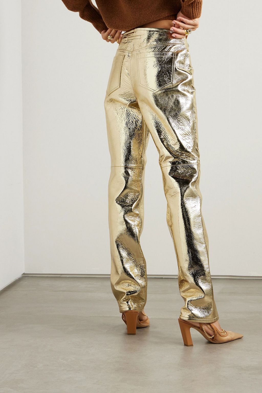 PROENZA SCHOULER Metallic leather straight-leg pants