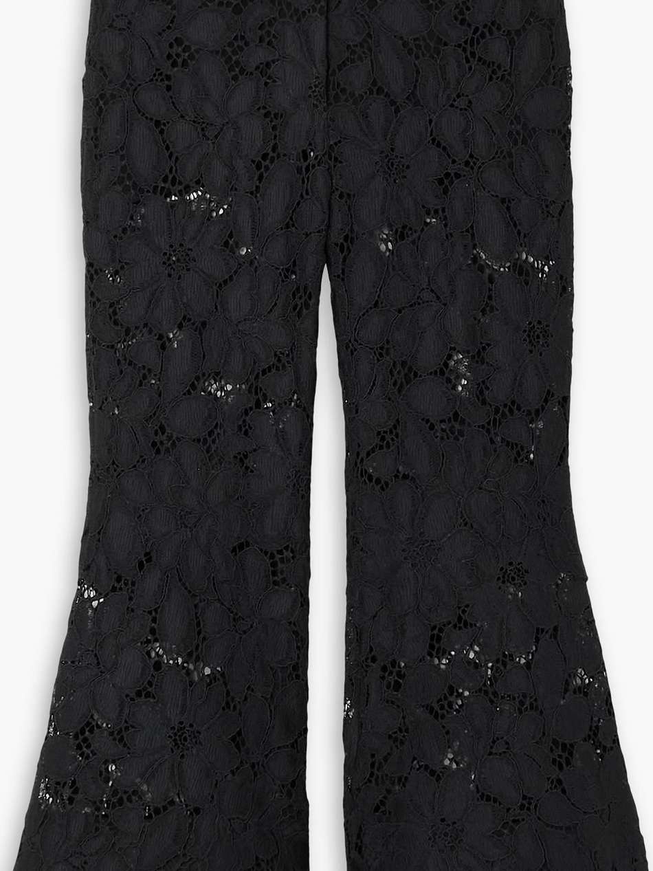 cropped corded lace kick-flare pants