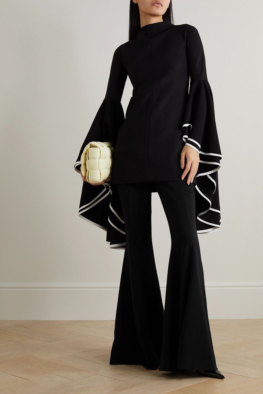 PROENZA SCHOULER بنطال بحواف واسعة من الكريب المطّاط